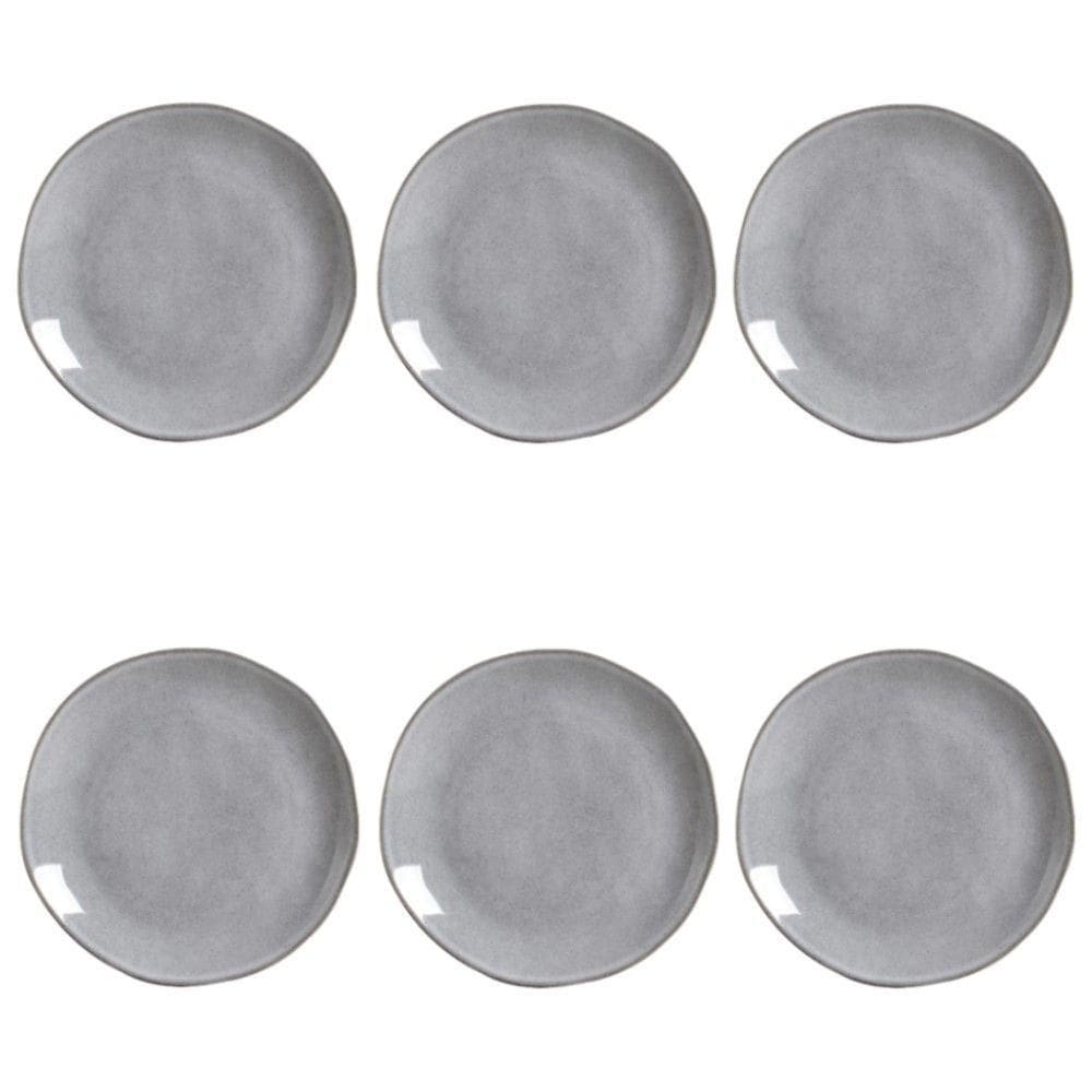 Conjunto De Pratos Rasos 06 Peças Orgânico Concreto Porto Brasil
