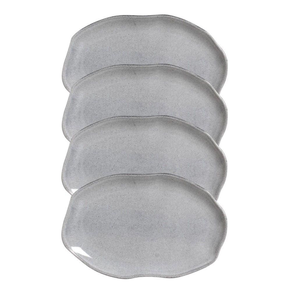 Conjunto Com 04 Travessas Oval Rasa Média 30x20 Cm Orgânico Dust Porto Brasil