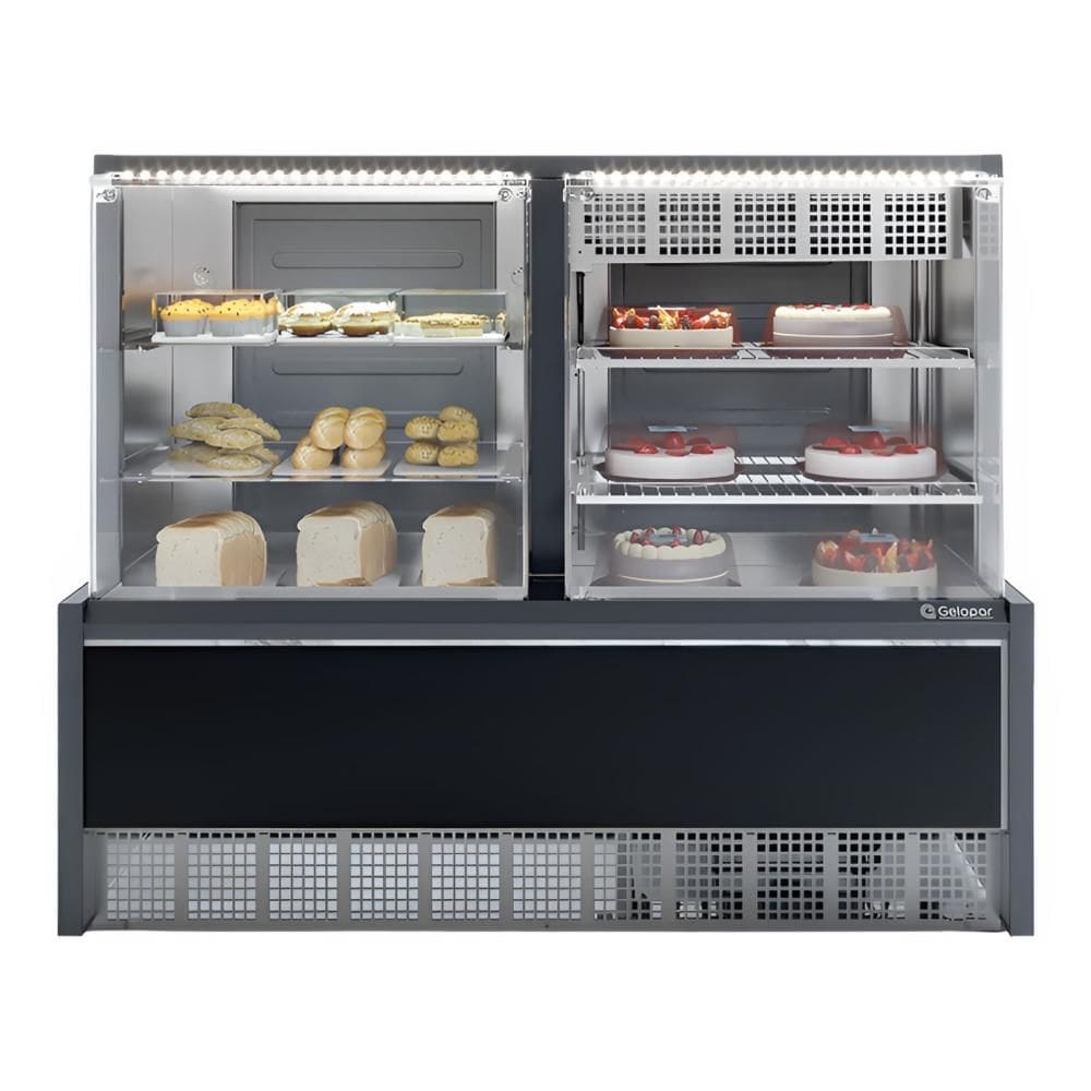 Expositor Neutra E Fria Aurora Grna-140r Preto Vidro Reto 220V - Gelopar