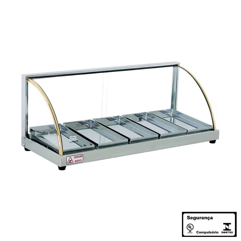 Estufa vidro curvo linha w com 5 bandejas