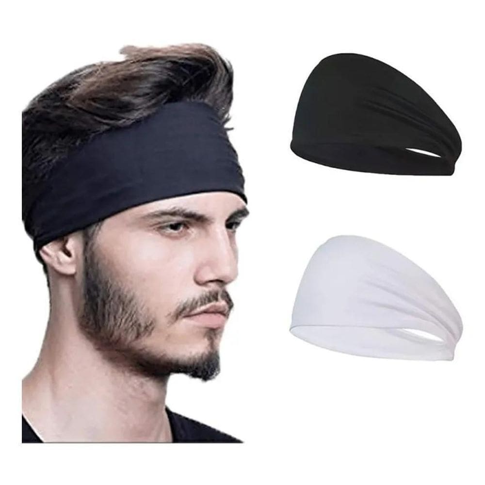 2X Faixa Headband De Cabeça Esportiva Masculina E Feminina
