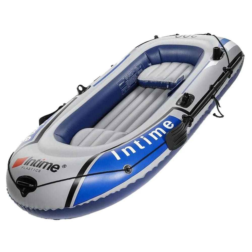 Bote Barco Inflavel 3 Pessoas Intime Reforçado Remo Inflador Pesca Praia Passeio Lancha Iate Jetski Verao Calor