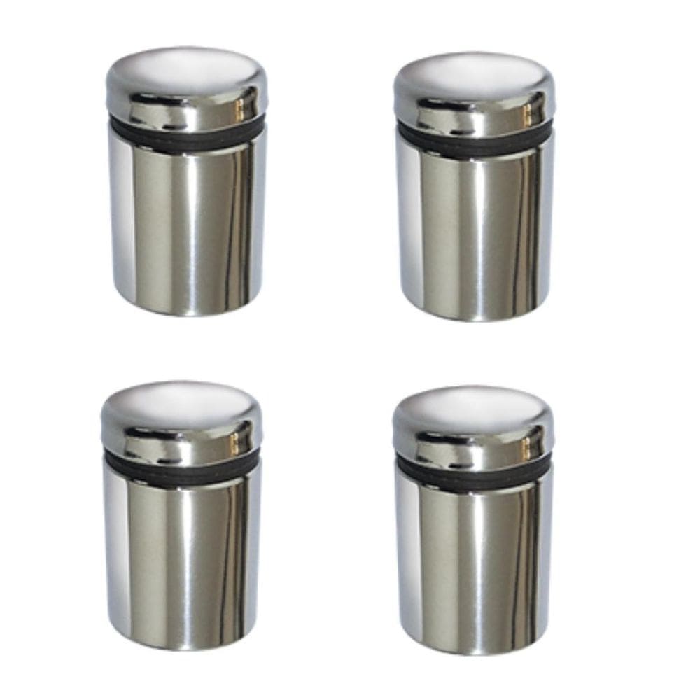 Kit 4 Prolongador Inox Polido 25 X 25 Mm Suporte Vidro Placa