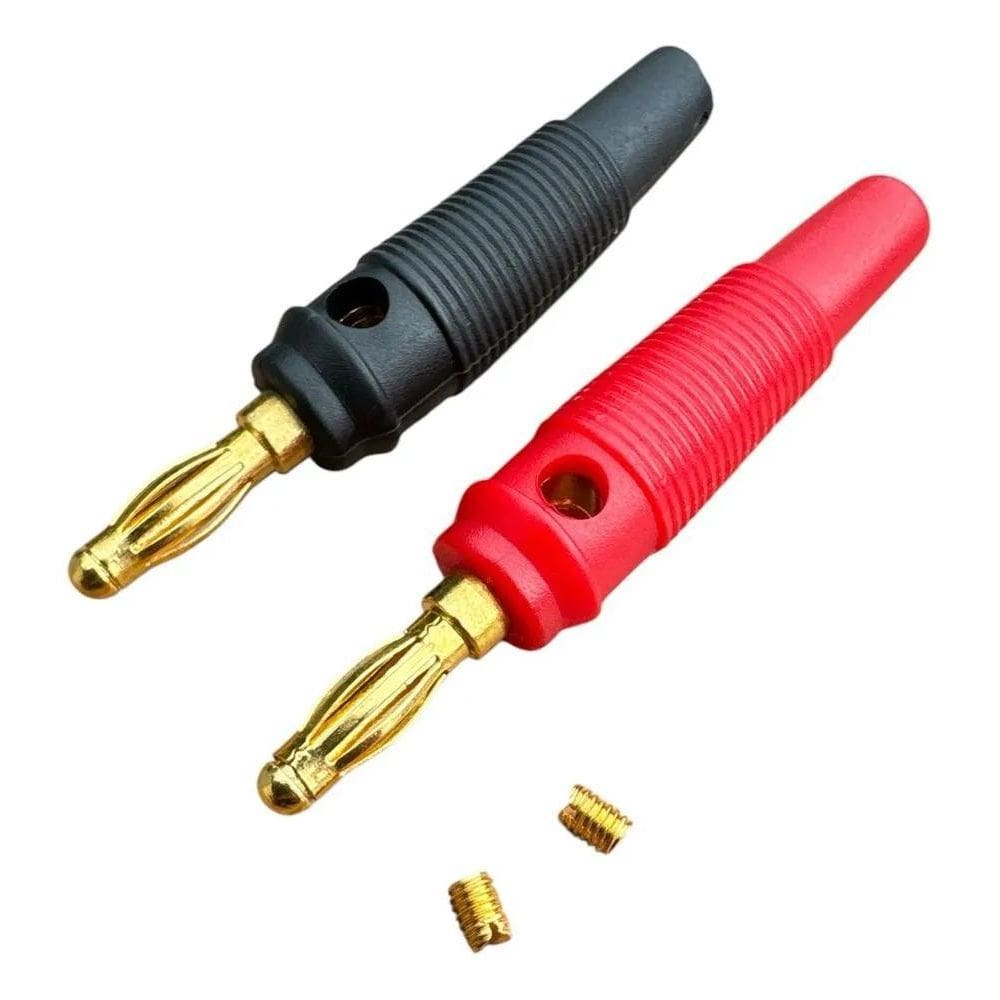 2X Par Conector Banana Macho Com Plugue De Derivação Para Ca