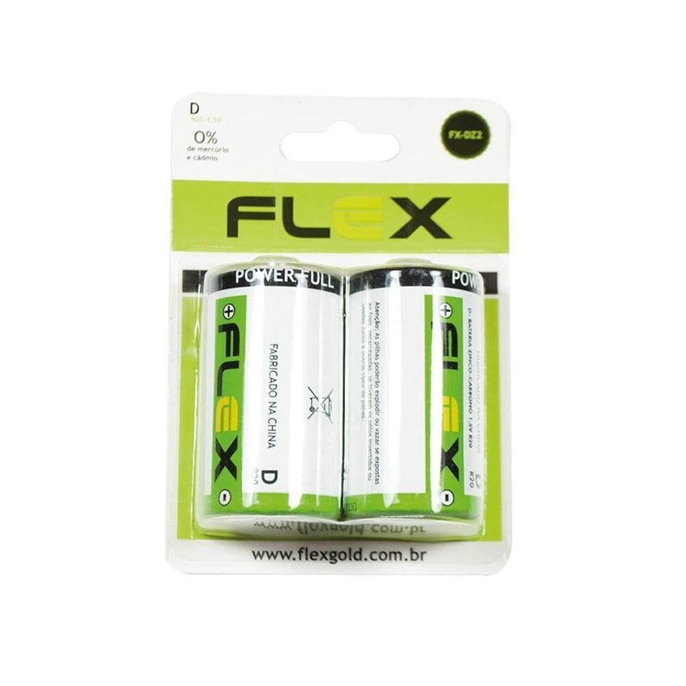 Pilha D Comum Flex 02 Unidades Fx-Dz2