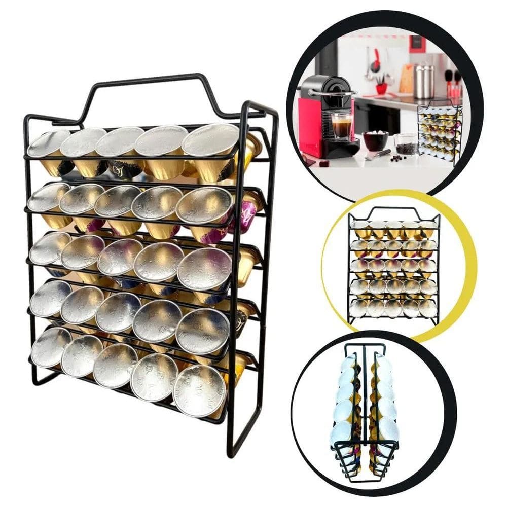 2X Suporte Porta 50 Cápsulas Nespresso Café Bancada Cappucc