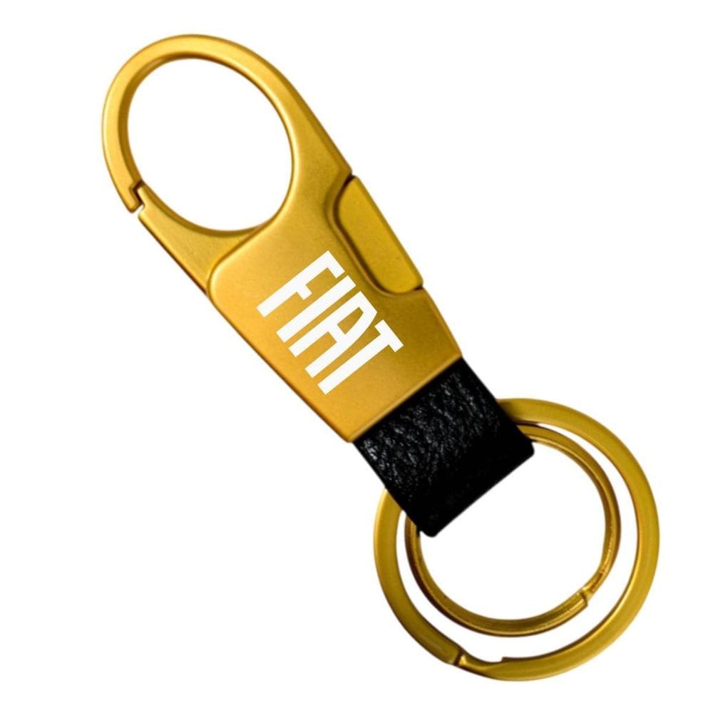 Chaveiro Fiat Luxo Metal Mosquetão Argo Toro Mobi B Dourado