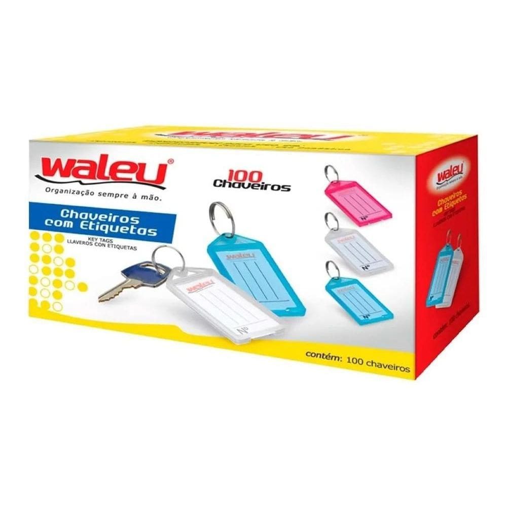 2X Chaveiro Com Etiqueta Organizador Waleu 100 Unidades