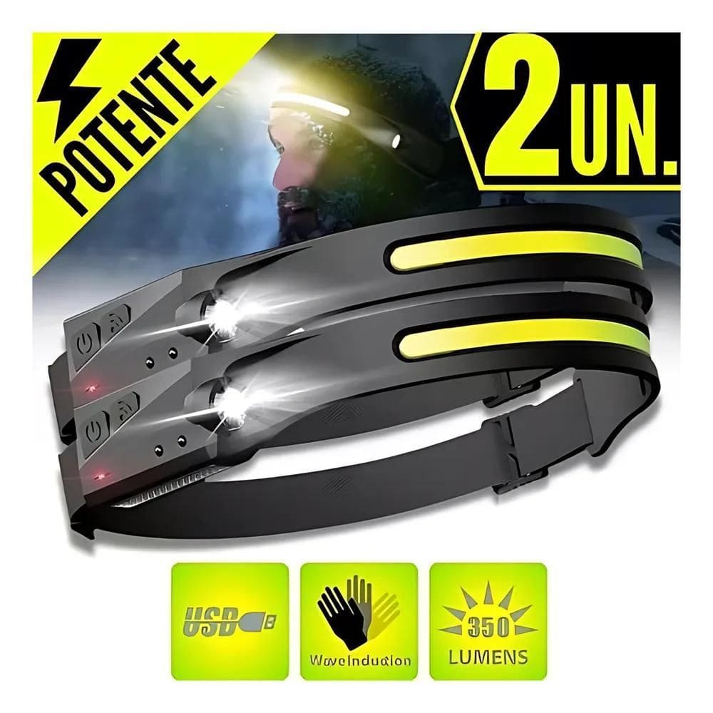 2X Kit 2 Lanterna Led De Cabeça Super Forte Usb
