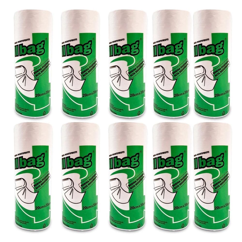 Kit 10 Bobinas Saco Transparente Picotado 20X35 C/500 Sacos