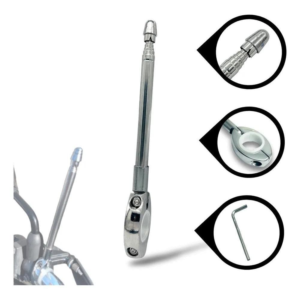 2X Antena Corta Linha De Pipa Moto Anti Cerol Guidão 7 Estag