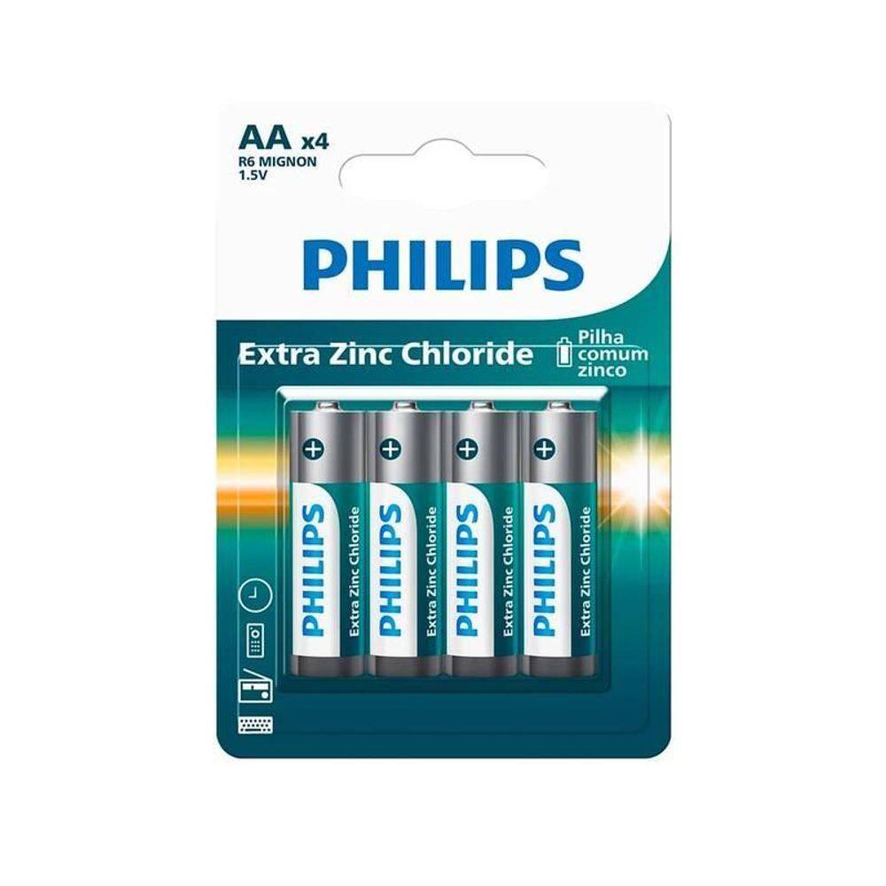Pilha Zinco Philips Aa R03L4B/59 4 Und