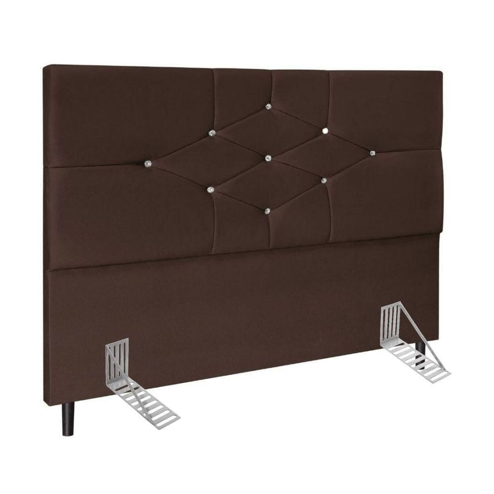 Cabeceira Cama Queen 160 Cm Camboriú Suede Marrom E Frame