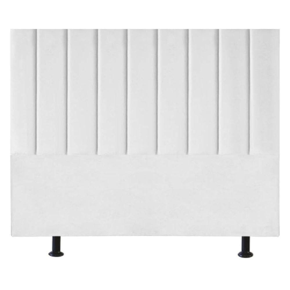 Cabeceira De Cama Queen Box 160 Cm Karla Carla Suede Branco