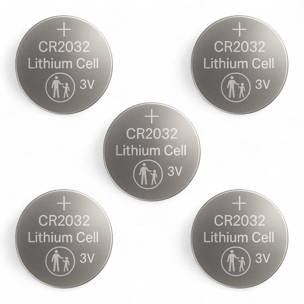5 Cartelas Bateria Lithium Botão Cr2032 Alcalina 25 Unidades