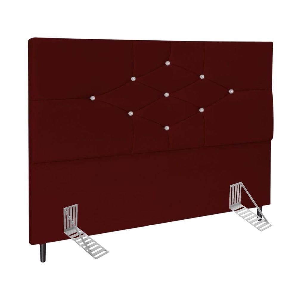 Cabeceira Cama Queen 160 Cm Camboriú Suede Marsala E Frame