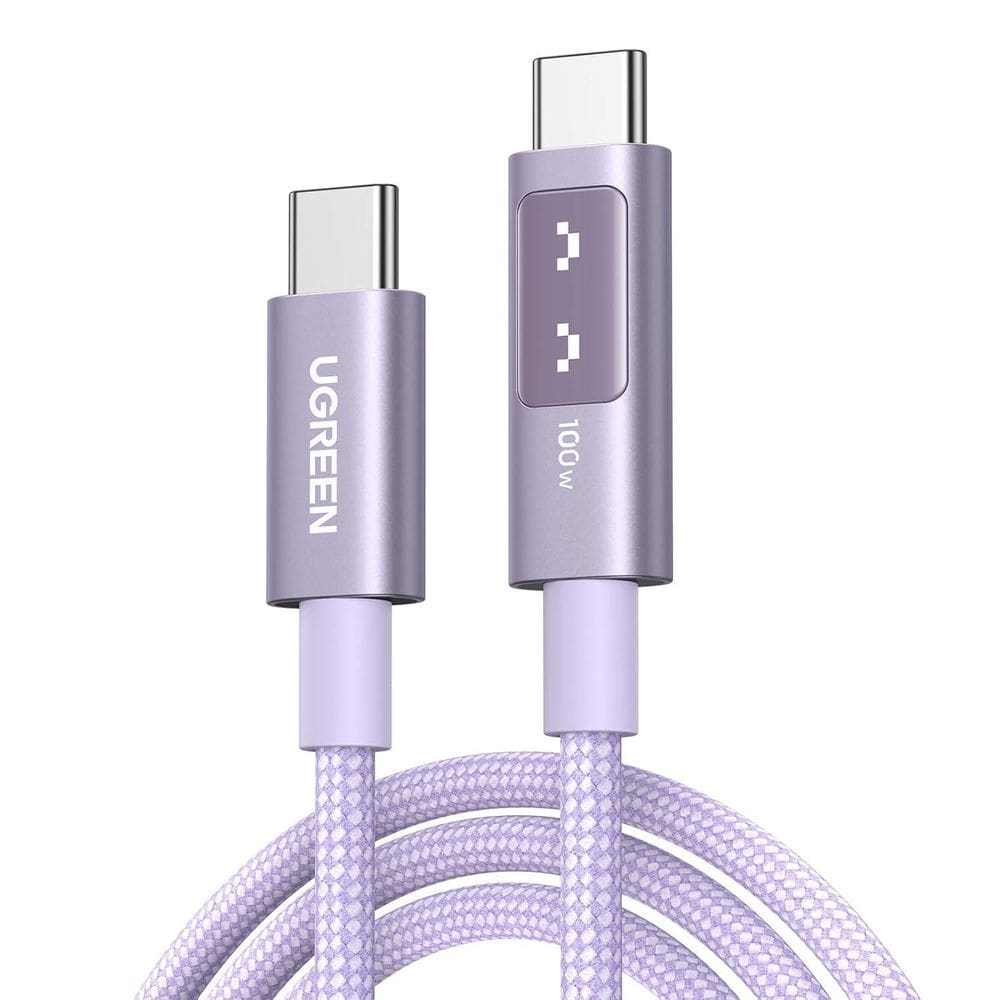 Cabo Ugreen Usb C 100W  2M, Roxo  Suporta Galaxy 45W 25W S25