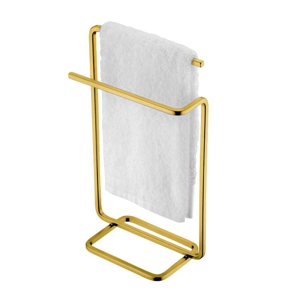 Suporte Porta Toalha De Rosto Toalheiro Duplo de Bancada Banheiro Dourado - 2022DO Future