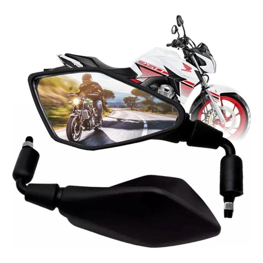 2X Retrovisor Kawasaki Z400 Rebaixado 90º Honda Lente Convex