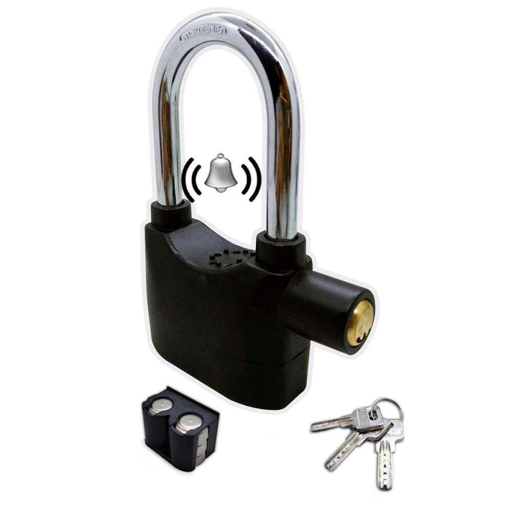 Cadeado Alarme Sonoro Anti-Furto 110Db Bike Portão Aço