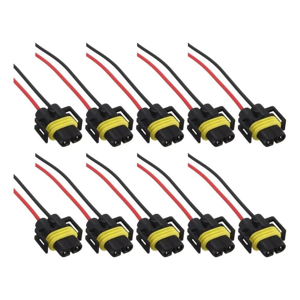 2X Kit 10 Soquete H11 Com Chicote