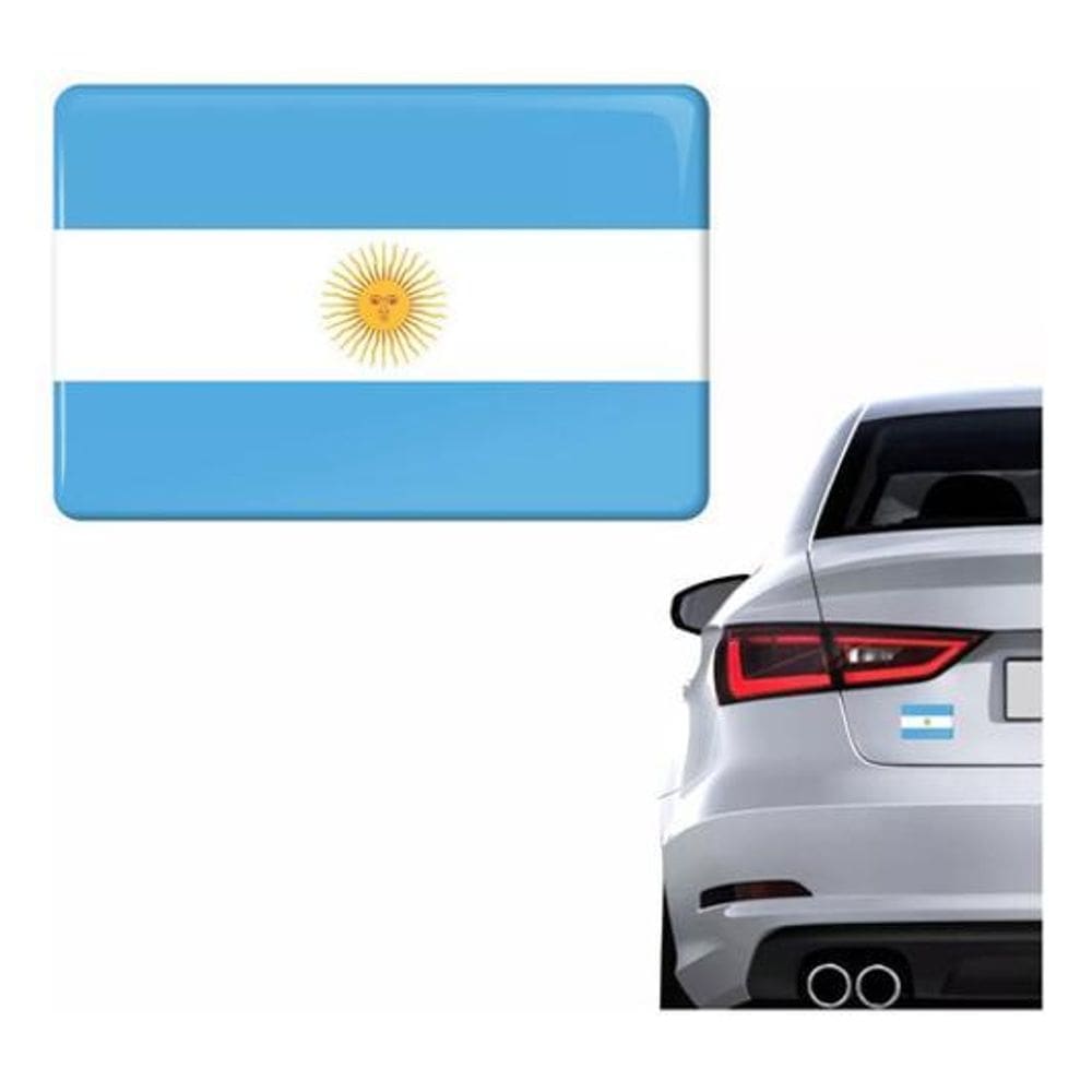 Adesivo Bandeira Argentina Resinado 4X6Cm Bd3
