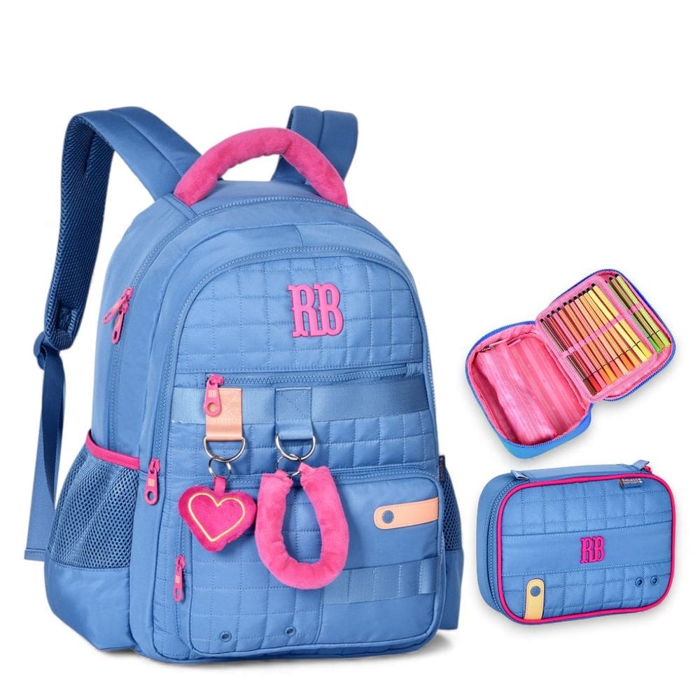 Kit Mochila Costa Estojo Box Rebecca Bonbon Com Pelúcia