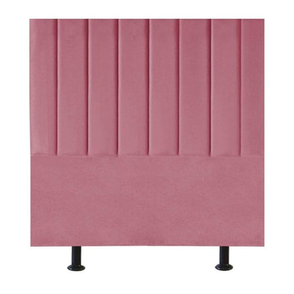 Cabeceira Estofada Cama Box Casal 140 Cm Sophia Carla Suede Rosa