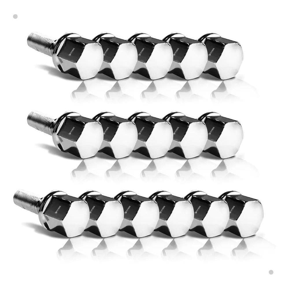 2X Jogo 16 Parafuso Cromado Roda Fiat Uno Strada Palio Punto