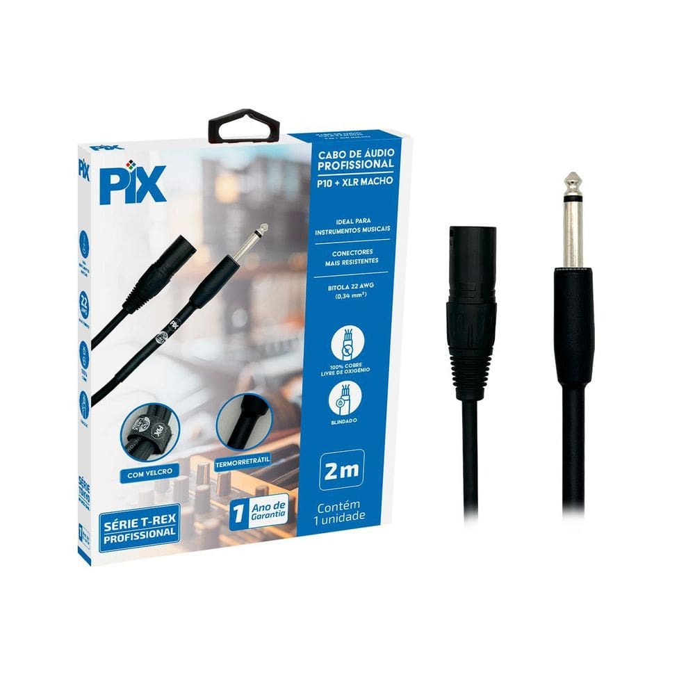 MP - Cabo De A udio P10 Mono Para Xlr Cannon