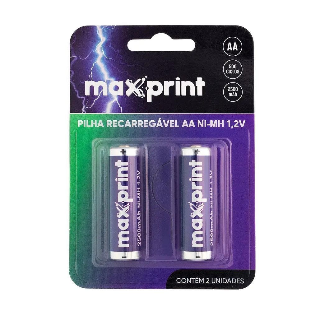 Pilha Recarregavel Maxprint Aa 1,2V 2500Mah C/2