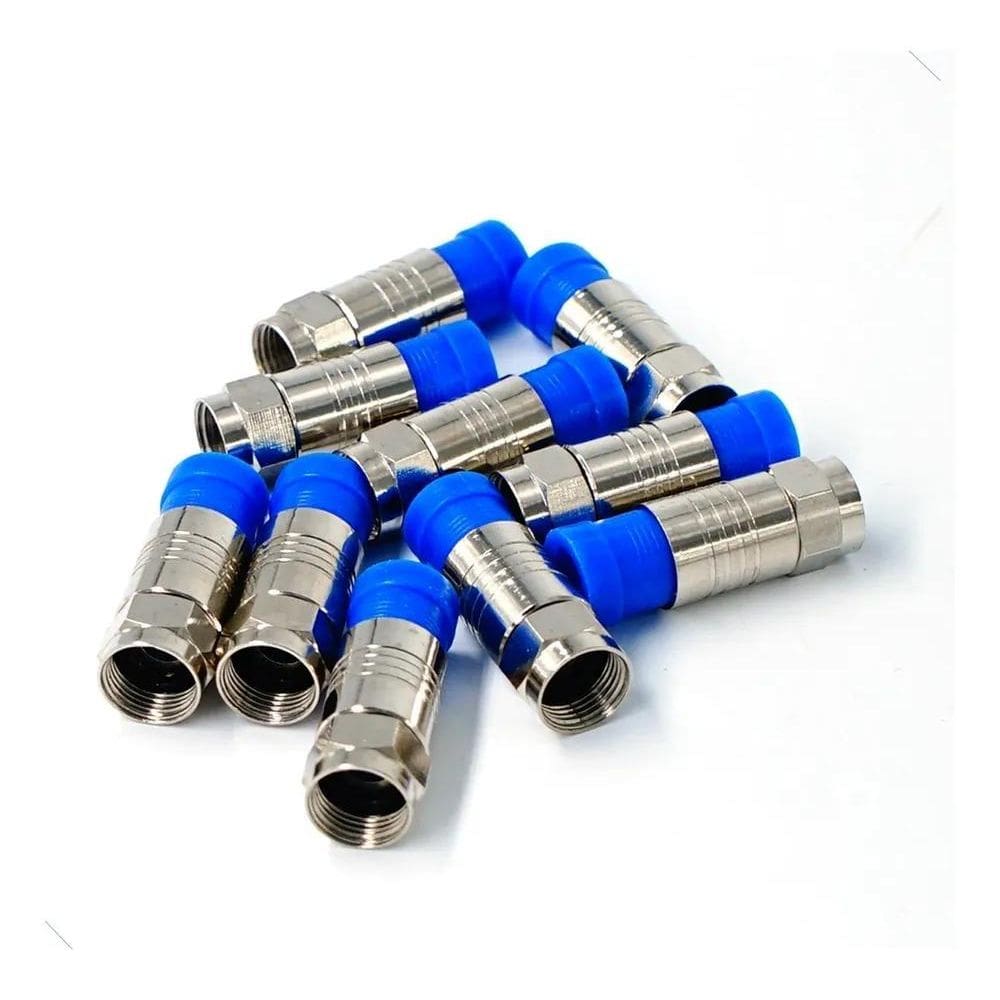 2X Kit 10 Conector Compressão Pressão Alta Qualidade Rg 6