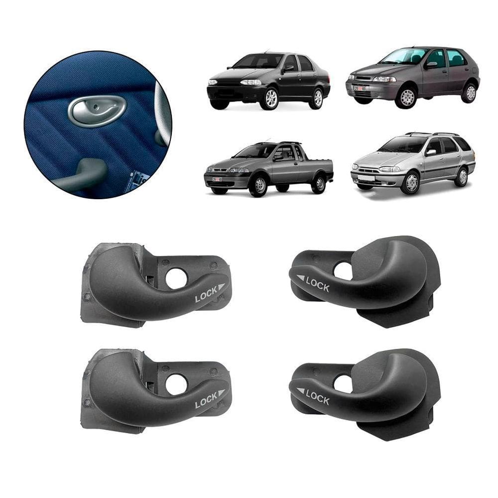 Kit 4 Maçaneta Interna Dianteira Traseira Palio Siena Strada