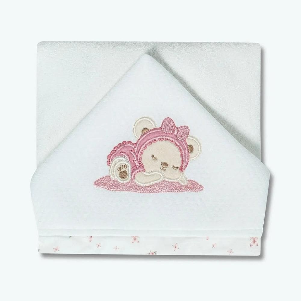 Toalha de Banho Hug Com Capuz Bons Sonhos Rosa Blush