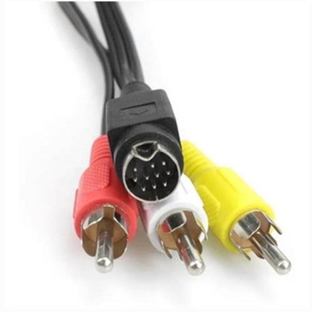 Cabo Adaptador S-Video 10 Pinos Para 3 Rca Av Áudio Vídeo