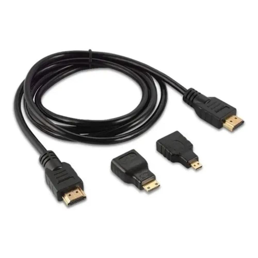 2X Cabo Hdmi 1.5M It-Blue Kit Adaptadores 3 Em 1 Le-6623