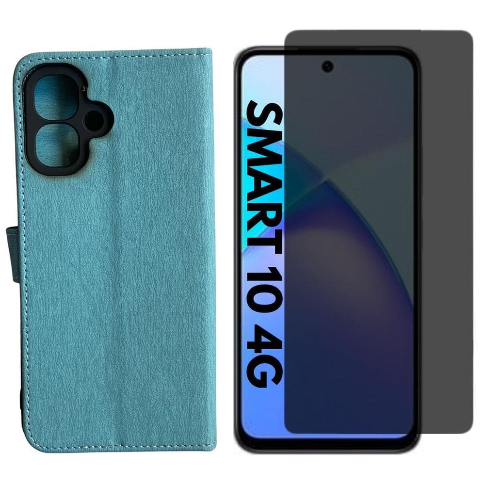 Capa Carteira + Pel. 3D Priv Compativel Infinix Smart 10 4G