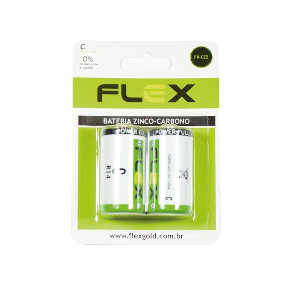 Pilha C Comum Flex 02 Unidades Fx-Cz2