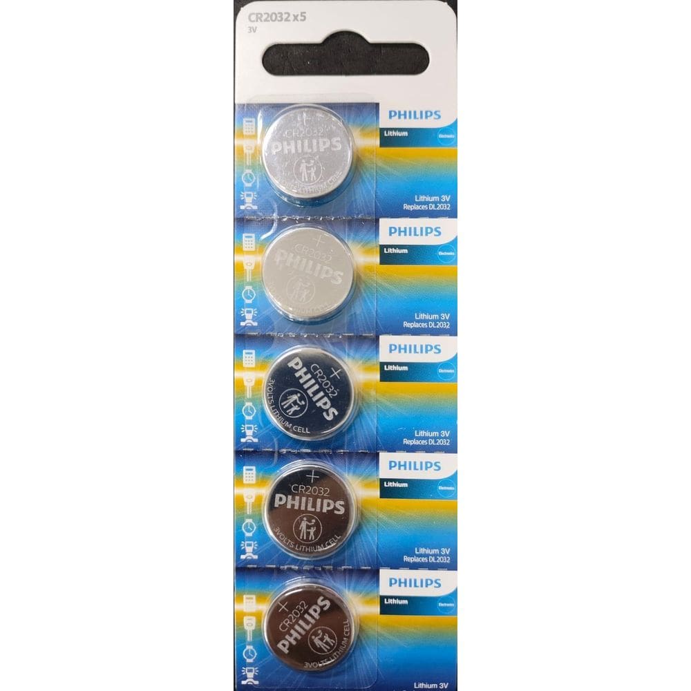 Kit Com 5 Baterias Cr2032 Philips 3V Cartela C/5 Unidades