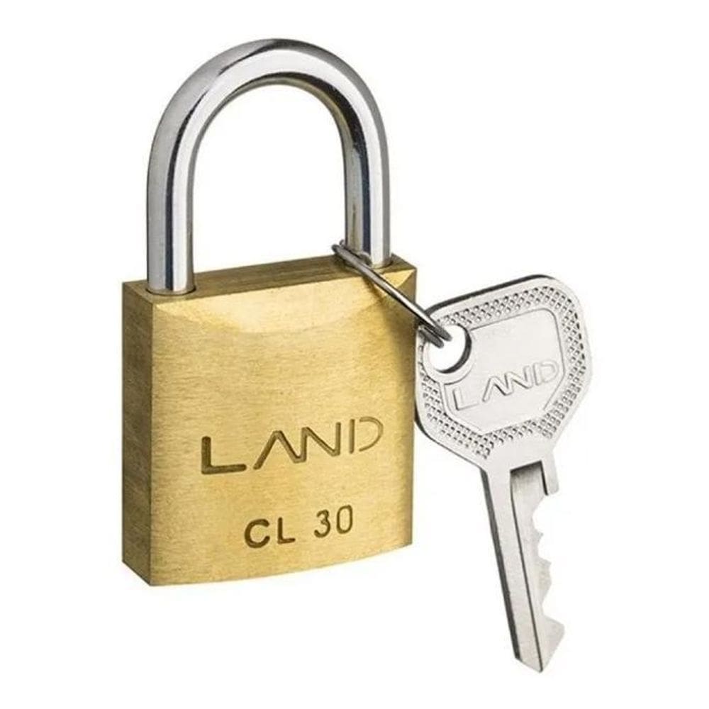 2X Cadeado De Latão Maciço Cl-30 30Mm Land Cor Dourado