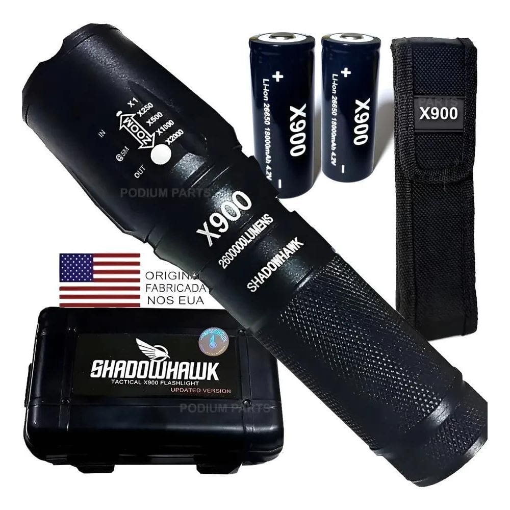 2X Lanterna Led X900 Potente Recarregável Bateria Ext