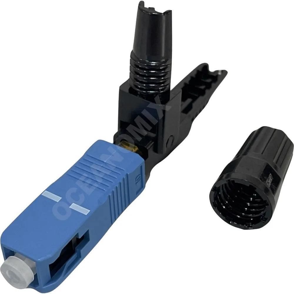 2X 10 Pçs Conector Fast Rápido Ftth Sc Upc Azul Reutilizável