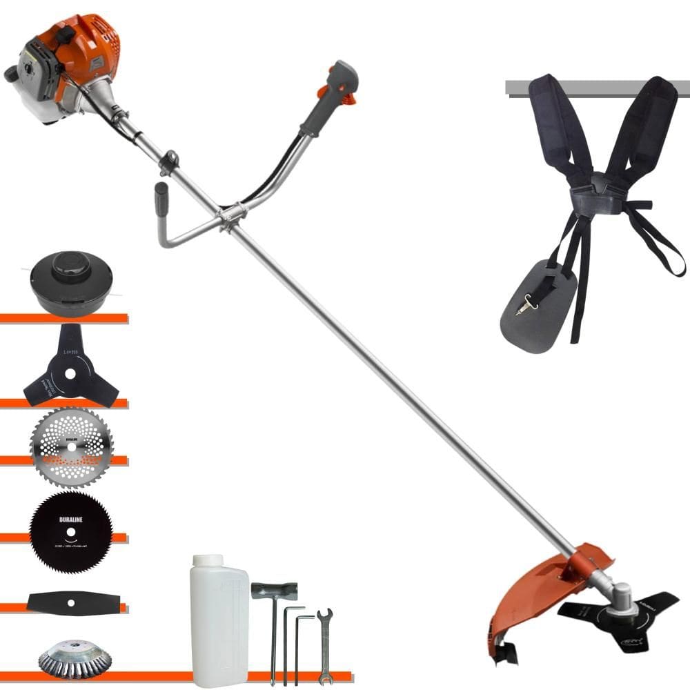 Roçadeira Multifunções Tekna RL520ACG2 À Gasolina 52cc 2HP 13.000rpm Com Carretel + Kit 4 Lâminas de Cortes + Escova de Aço Para Pavers e Calçadas