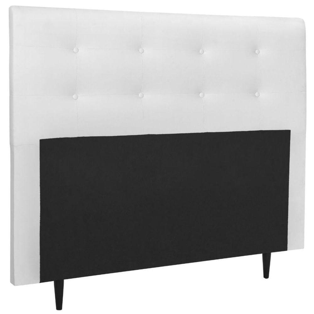Cabeceira Estofada Cama Casal 140 Cm Helena Corino Branco