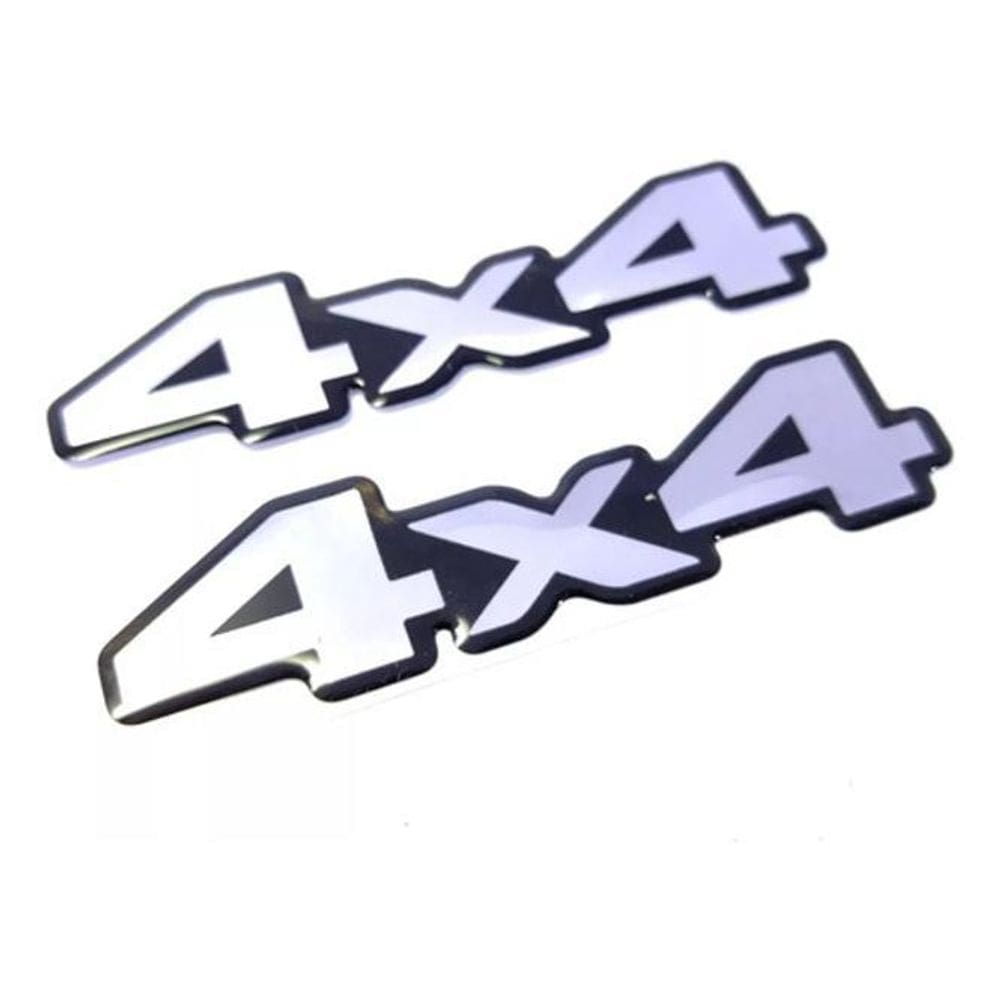 Par Adesivo Lateral 4X4 Pajero Tr4 Resinado Cromado