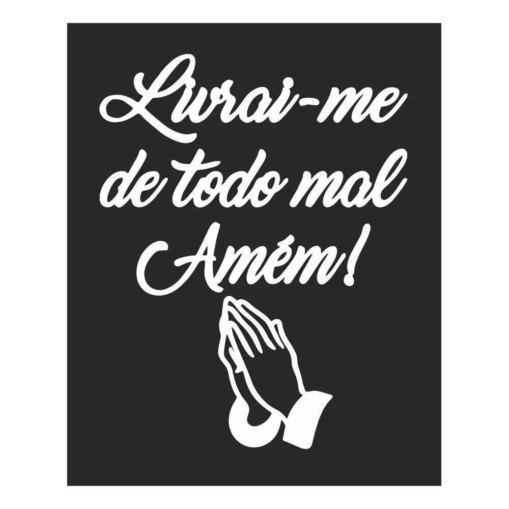2X Adesivo Livrai-Me De Todo Mal Amém Carro Rebaixado Moto