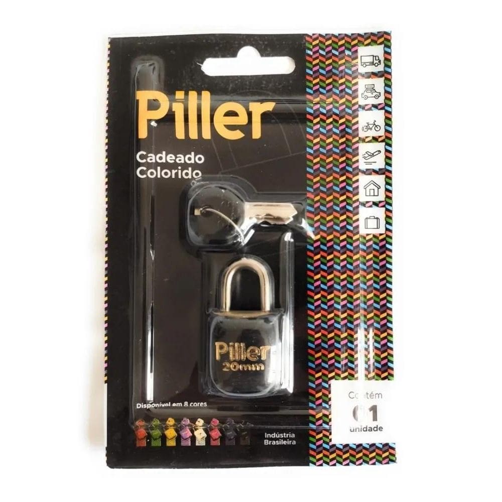 2X Cadeado Pequeno Academia Casa Colorido 20Mm Piller Bliste