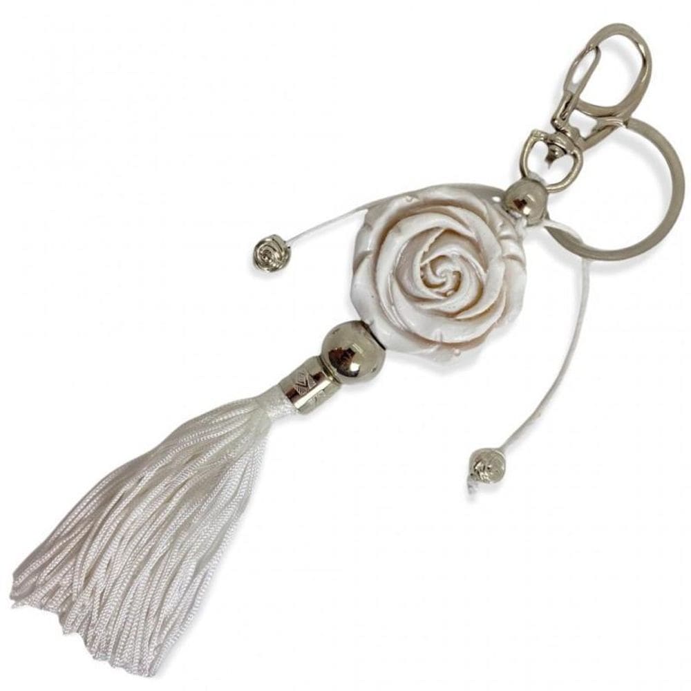 Chaveiro Rosa Orixás Em Murano 16 Cm Umbanda Candomblé