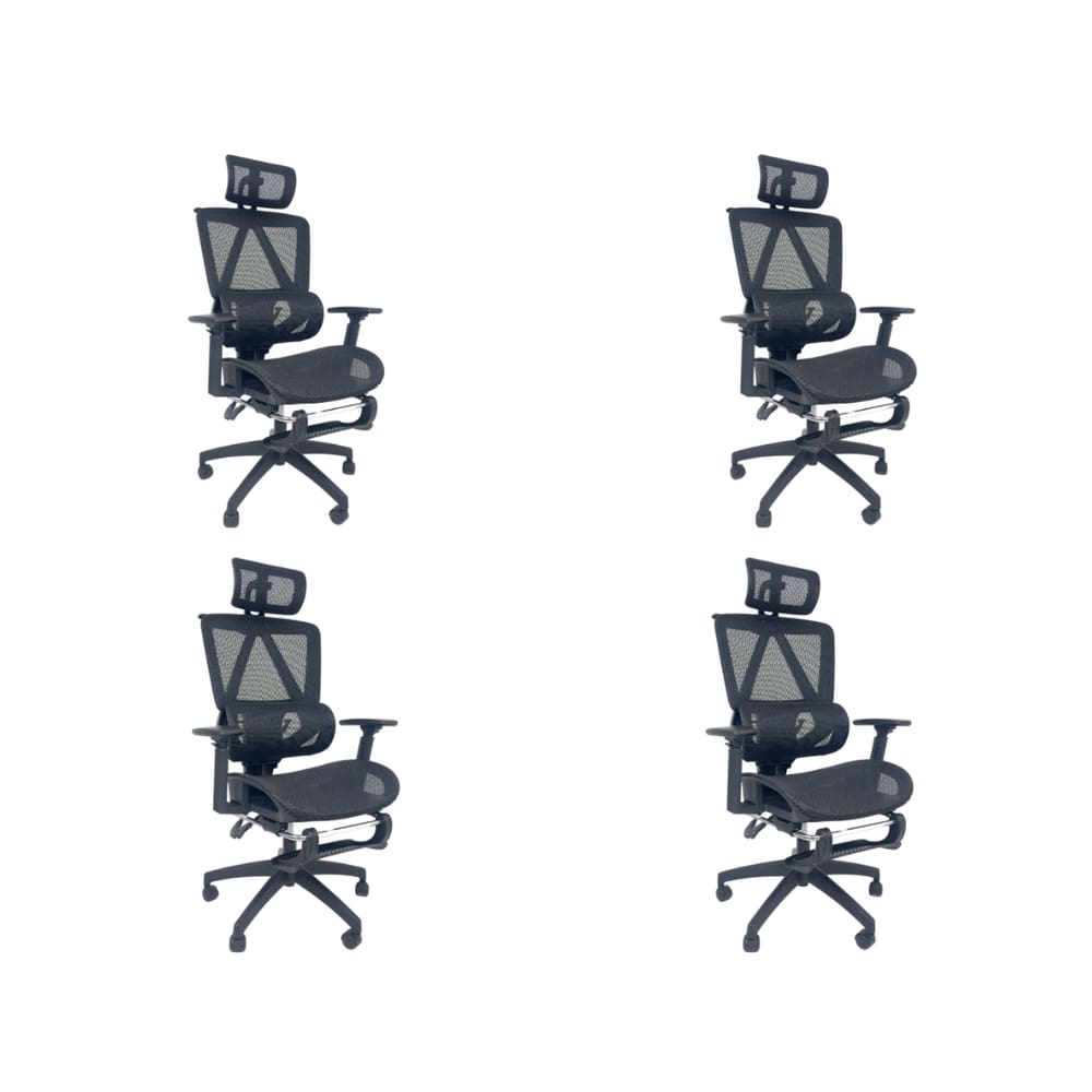 Kit 4 Cadeiras de Escritório Oficial Titan Preto