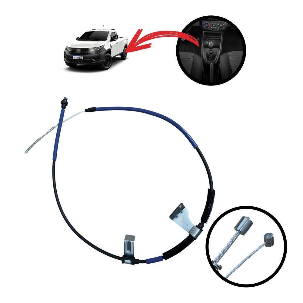 Cabo Freio De Mão Traseiro Lado Esquerdo Strada 2020 À 2024